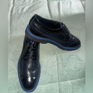 Paul Smith Black Leather Oxfords with Blue Accents (no box)